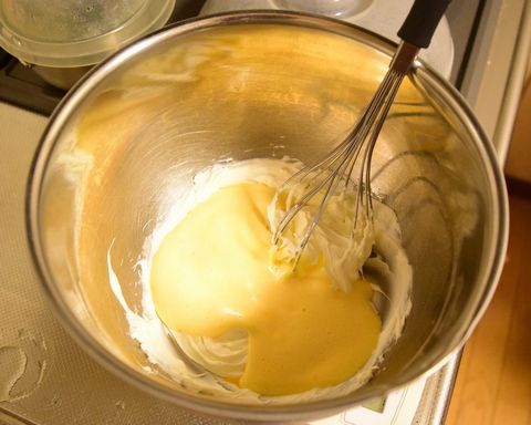 Add egg yolk and mix