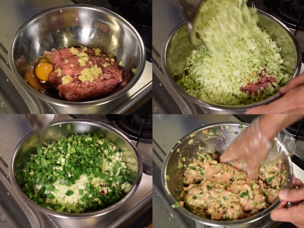 餃子の餡を作る