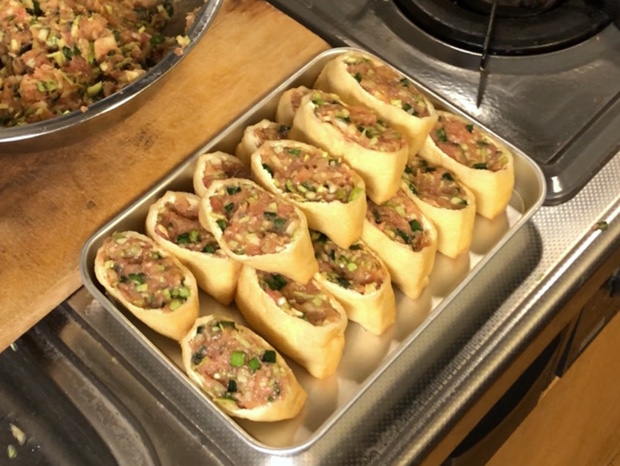 お揚げ餃子の仕込み完了