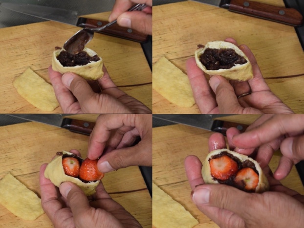 お揚げ苺大福を作る