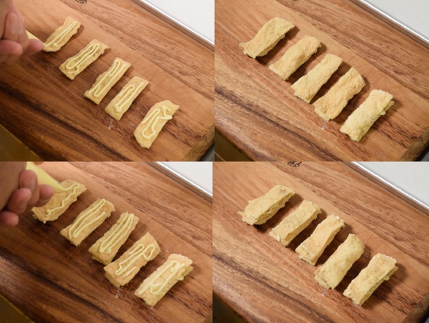 一口大のお揚げミルフィーユを作る
