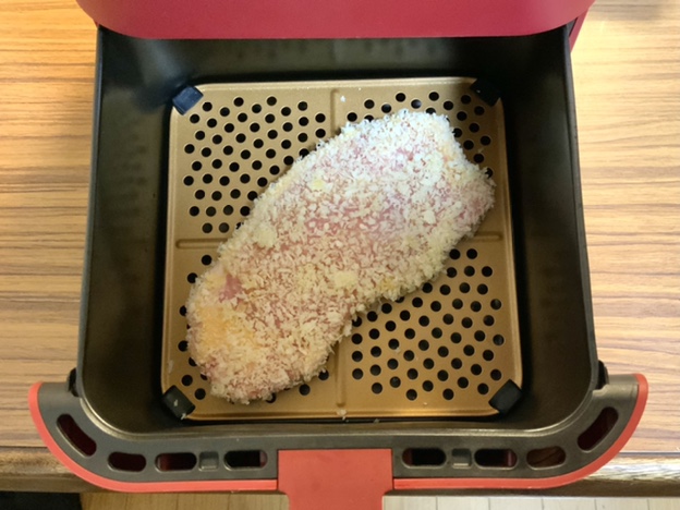 レコルトエアーオーブンで豚カツを調理する