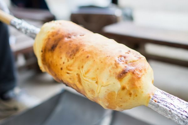 バウムクーヘン焼き上がり
